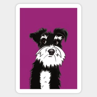 Dante the Black and White Miniature Schnauzer Dog Sticker